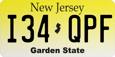 NJ license plate I34QPF