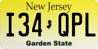 NJ license plate I34QPL