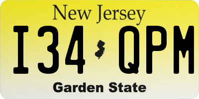 NJ license plate I34QPM