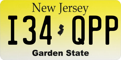 NJ license plate I34QPP