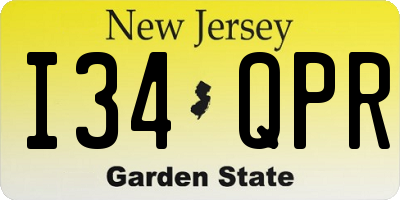 NJ license plate I34QPR