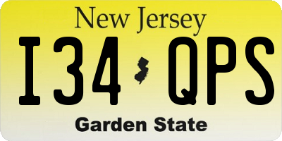 NJ license plate I34QPS