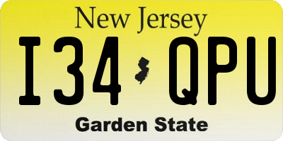 NJ license plate I34QPU