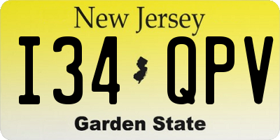 NJ license plate I34QPV