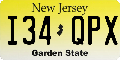 NJ license plate I34QPX