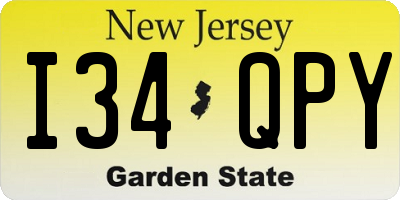 NJ license plate I34QPY