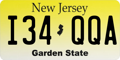 NJ license plate I34QQA