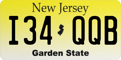 NJ license plate I34QQB