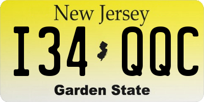 NJ license plate I34QQC
