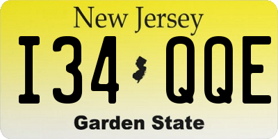 NJ license plate I34QQE