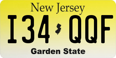 NJ license plate I34QQF