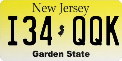 NJ license plate I34QQK