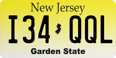 NJ license plate I34QQL