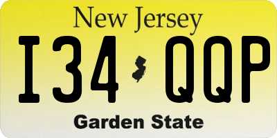 NJ license plate I34QQP