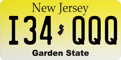NJ license plate I34QQQ
