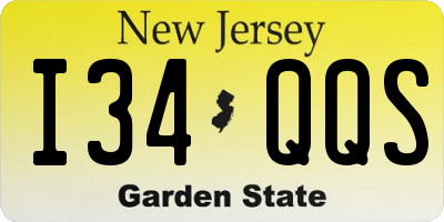 NJ license plate I34QQS