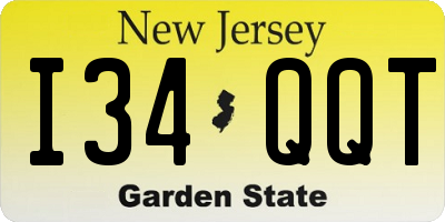 NJ license plate I34QQT