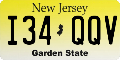 NJ license plate I34QQV