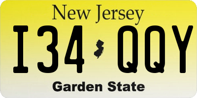 NJ license plate I34QQY