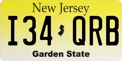 NJ license plate I34QRB