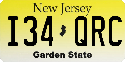 NJ license plate I34QRC