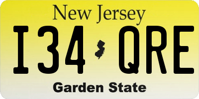 NJ license plate I34QRE