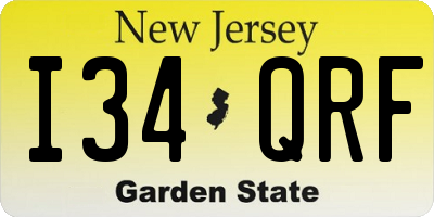NJ license plate I34QRF