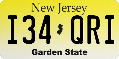 NJ license plate I34QRI