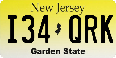 NJ license plate I34QRK