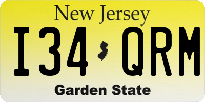 NJ license plate I34QRM