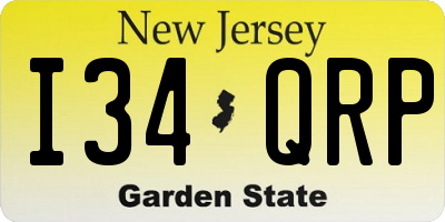 NJ license plate I34QRP
