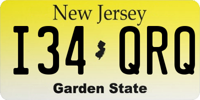 NJ license plate I34QRQ