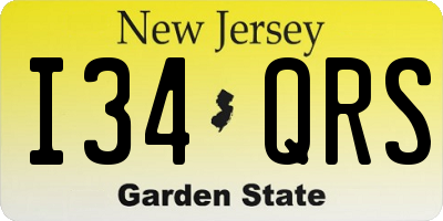NJ license plate I34QRS