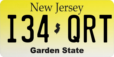 NJ license plate I34QRT
