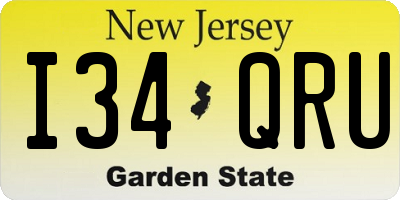 NJ license plate I34QRU