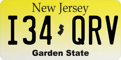 NJ license plate I34QRV