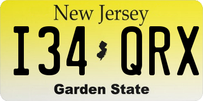 NJ license plate I34QRX