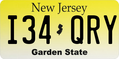 NJ license plate I34QRY