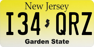 NJ license plate I34QRZ