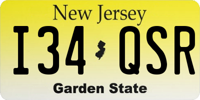 NJ license plate I34QSR