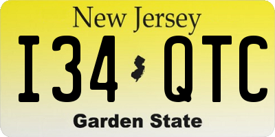 NJ license plate I34QTC
