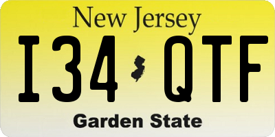 NJ license plate I34QTF