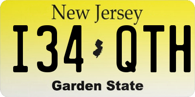 NJ license plate I34QTH