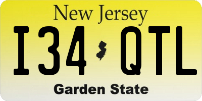 NJ license plate I34QTL