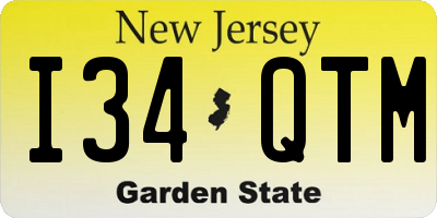 NJ license plate I34QTM