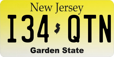 NJ license plate I34QTN