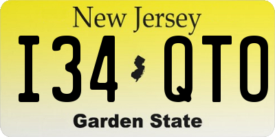 NJ license plate I34QTO