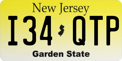 NJ license plate I34QTP