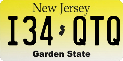 NJ license plate I34QTQ
