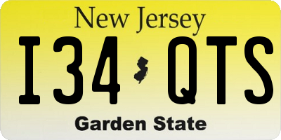 NJ license plate I34QTS